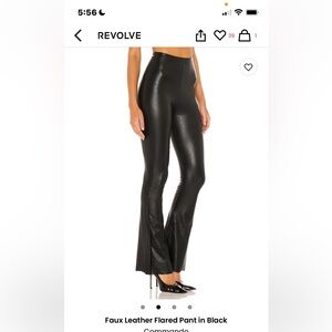 Faux leather flare pant